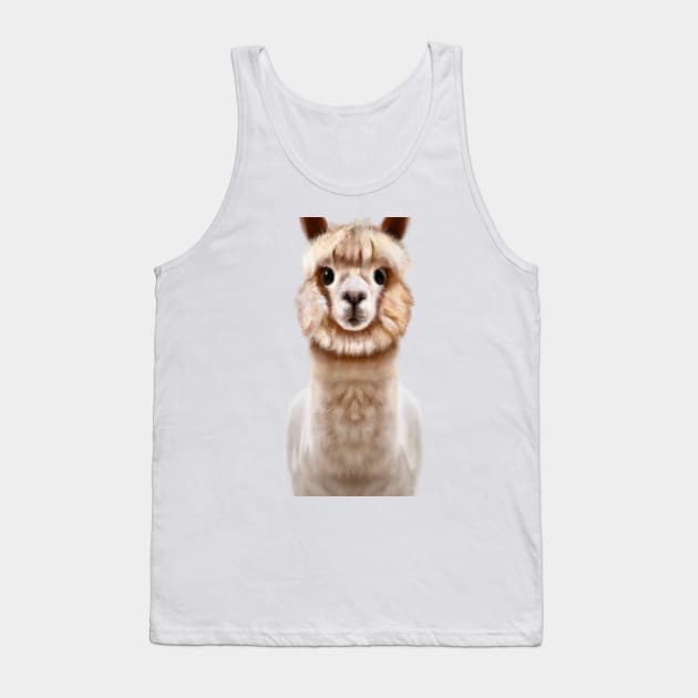 Cute Alpaca Drawing Tank Top by Play Zoo